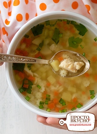 Просто&Вкусно - Детские блюда - Суп овощной  с макаронами-звездочками