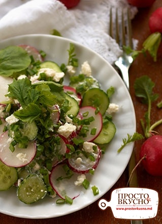 Просто&Вкусно - Салаты - Весенний салат из редиски и огурца