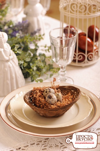 Просто&Вкусно - Пасхальная сервировка - Декоративное гнездо с яйцами