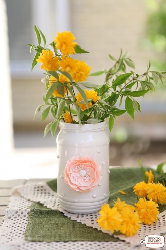 Просто&Вкусно - Hand-made - Vază cu imprimeu floare