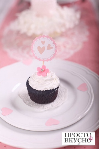 Просто&Вкусно - Aranjarea mesei de Ziua îndrăgostiților - Cupcakes cu dragoste