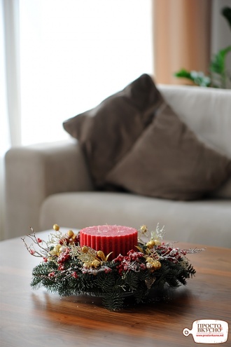 Просто&Вкусно - Украшение дома на Новый Год - Венок со свечами