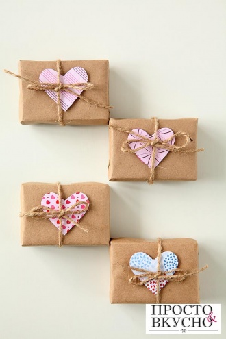 Просто&Вкусно - Упаковка подарков на день Влюбленных - Упаковка с бичевкой