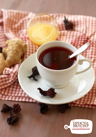 Просто&Вкусно - Băuturi - Ceai Hibiscus cu Miere și Ghimbir