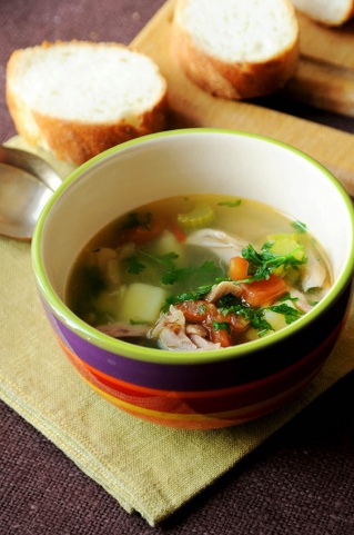 Просто&Вкусно - Супы - Куриный суп с сельдереем и помидорами